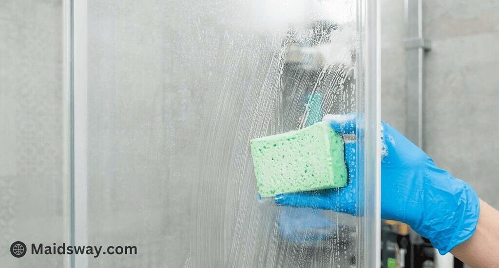 Essential Products and Techniques for Sparkling Shower Doors 2 scrubbing shower doors